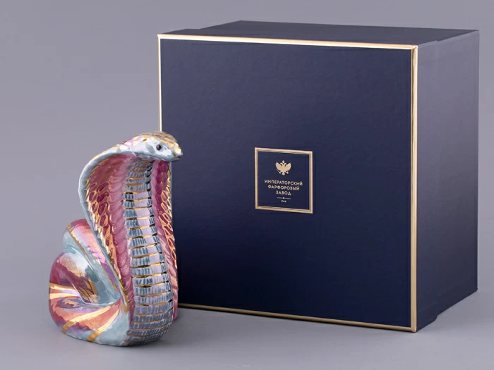 Скульптура форма Кобра, большой размер, в подарочной упаковке, рисунок Восход, арт. 81.32813.00.1, 