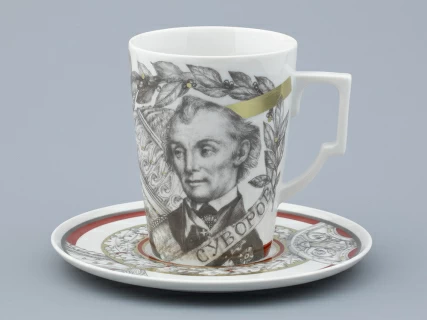 Бокал с блюдцем в подарочной упаковке, форма Гранд, рисунок Полководцы России Александр Суворов, арт. 81.32549.00.1, 