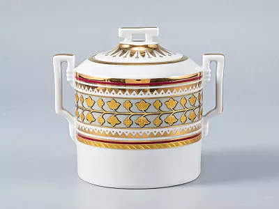 Сервиз чайный форма Гербовая рисунок Бельведер по мотивам Бабигонского, 14 предметов 6 персон, арт. 81.27705.00.1