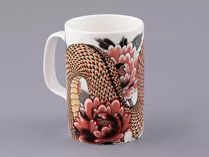 Бокал с блюдцем и крышкой в подарочной упаковке, форма top, рисунок TATTOO SERPENTA , арт. 81.32804.00.1