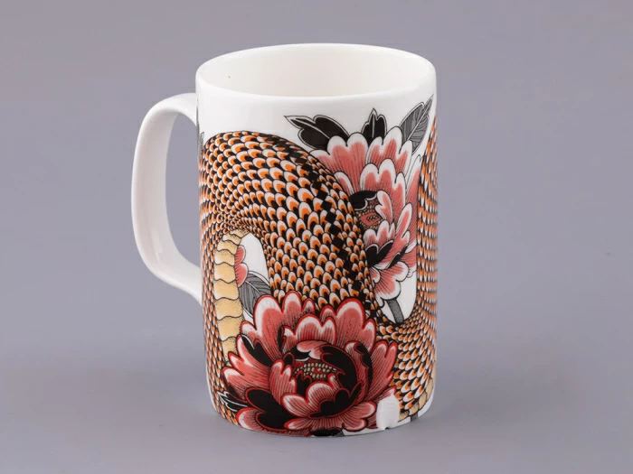 Бокал с блюдцем и крышкой в подарочной упаковке, форма top, рисунок TATTOO SERPENTA , арт. 81.32804.00.1, 