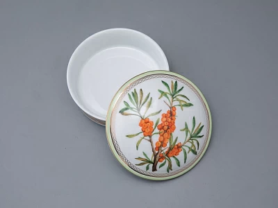 Туалетная коробочка в подарочной упаковке, форма Круглая, рисунок Облепиха сибирская, арт 81.33950.00.1