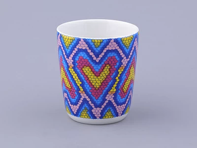 Чашка с блюдцем чайная, форма Колокол, рисунок Боа радужный, арт. 81.32688.00.1