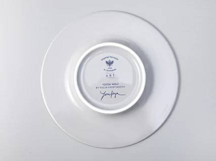 Бокал с блюдцем Тотем в подарочной упаковке, рисунок Волк, арт. 81.28374.00.1,  Бокал с блюдцем Тотем в подарочной упаковке, рисунок Волк, арт. 81.28374.00.1,