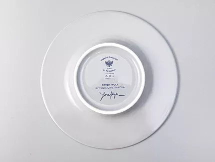 Бокал с блюдцем Тотем в подарочной упаковке, рисунок Волк, арт. 81.28374.00.1