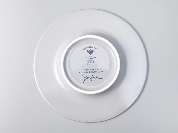 Бокал с блюдцем Тотем в подарочной упаковке, рисунок Волк, арт. 81.28374.00.1,  Бокал с блюдцем Тотем в подарочной упаковке, рисунок Волк, арт. 81.28374.00.1,