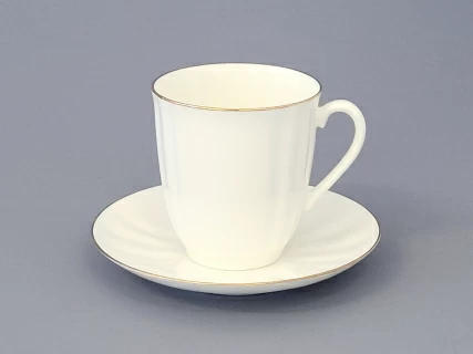 Чашка с блюдцем кофейная 176 мл форма Ветерок рисунок Золотой кантик арт. 81.13630.00.1, 