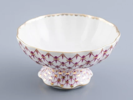 Ваза для конфет форма Тюльпан, рисунок Сетка-Блюз, арт 80.50209.00.1, 