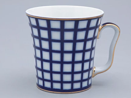 Бокал с блюдцем Ленинградский Кобальтовая клетка 360 мл арт. 81.17615.00.1