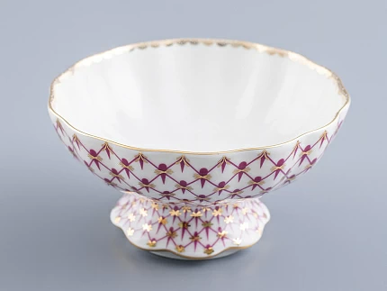 Ваза для конфет форма Тюльпан, рисунок Сетка-Блюз, арт 80.50209.00.1