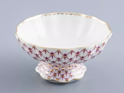 Ваза для конфет форма Тюльпан, рисунок Сетка-Блюз, арт 80.50209.00.1