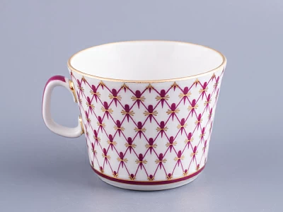 Чашка с блюдцем чайная 200 мл форма Молодежная рисунок Сетка-Блюз 2 арт. 81.24869.00.1