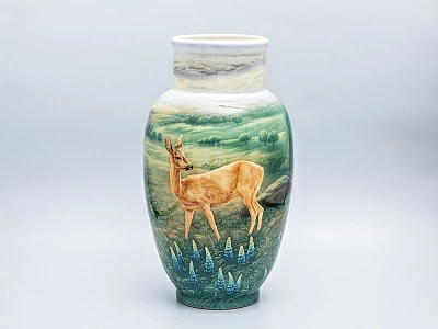 Ваза форма Китайская большой размер рисунок Ожидание солнца. Косули арт. 80.88180.00.1