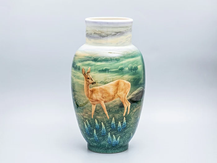 Ваза форма Китайская большой размер рисунок Ожидание солнца. Косули арт. 80.88180.00.1, 