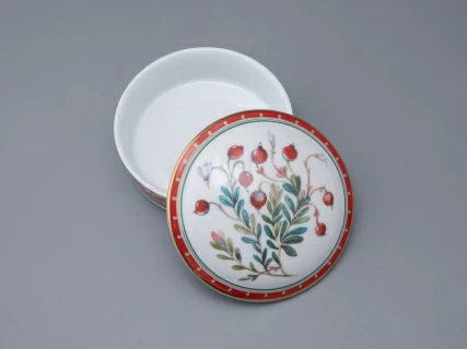 Туалетная коробочка в подарочной упаковке, форма Круглая, рисунок Клюква заповедная, арт 81.34282.00.1, 