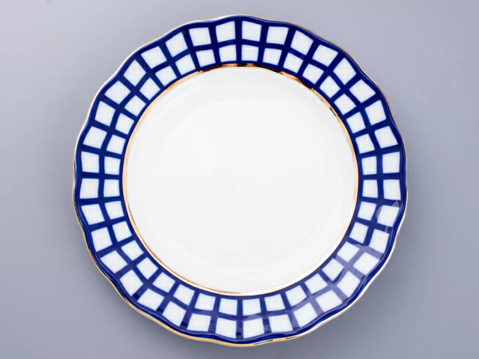 Тарелка Тюльпан Кобальтовая клетка 180 мм арт. 80.06390.00.1, 