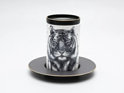 Бокал с блюдцем Тотем в подарочной упаковке, рисунок Тигр арт. 81.30082.00.1, 
