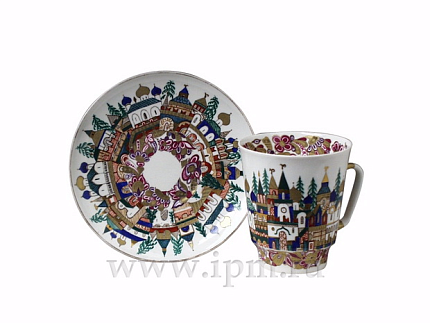 Чашка с блюдцем кофейная 165 мл форма Майская рисунок Старинная Россия арт. 81.10382.00.1