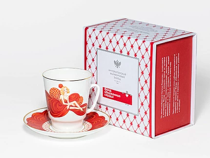 Чашка с блюдцем 165 мл, в подарочной упаковке, форма Майская, рисунок Обнаженные сердца, арт 81.10461.00.1