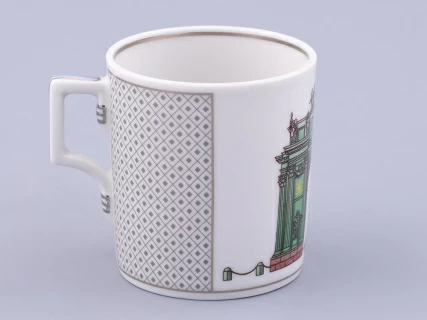 Чашка с блюдцем чайная, форма Гербовая, рисунок Серебряный город 2, арт. 81.32585.00.1, 