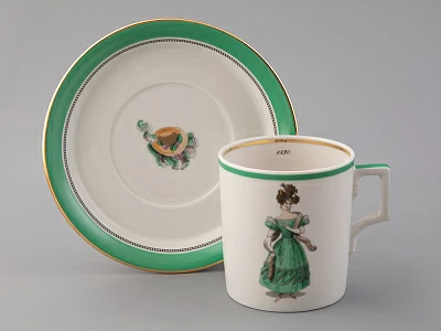 Чашка с блюдцем чайная 220 мл форма Гербовая рисунок Modes de Paris 1830 арт. 81.25415.00.1 Чашка с блюдцем чайная 220 мл форма Гербовая рисунок Modes de Paris 1830 арт. 81.25415.00.1