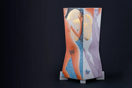 Ваза Энтомология, на форме Трапеция, арт 60.12462.00.5 Ваза Энтомология, на форме Трапеция, арт 60.12462.00.5