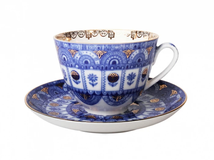 Чашка с блюдцем чайная 250 мл форма Весенняя рисунок Арочки арт. 81.10229.00.1, 