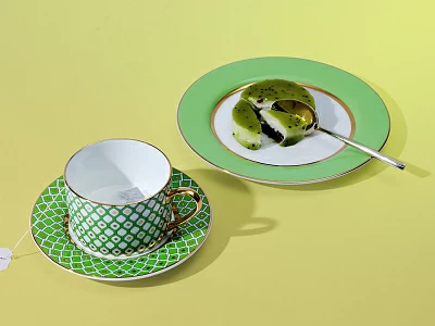 Чашка с блюдцем 250 мл форма Идиллия рисунок Лайм 1 арт. 81.31119.00.1