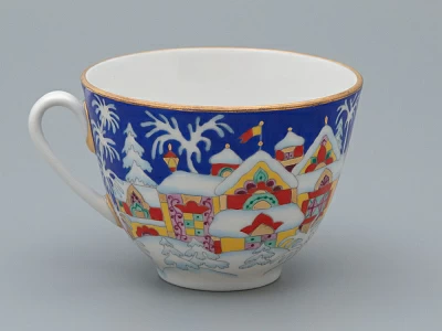 Чашка с блюдцем чайная 250 мл форма Весенняя рисунок Зимняя сказка арт. 81.10473.00.1