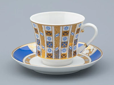 Чашка с блюдцем чайная форма Банкетная рисунок Кронштадт, арт. 81.32241.00.1