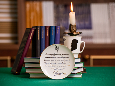 Чашка с блюдцем 165 мл форма Майская рисунок Русские писатели Достоевский, арт. 81.31158.00.1