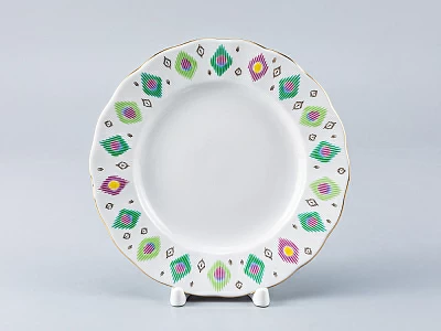 Тарелка мелкая 180 мм. форма Тюльпан рисунок Перо павлина, арт. 80.97649.00.1