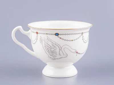 Чашка с блюдцем чайная форма Айседора рисунок Волшебное лебединое озеро - 2 арт. 81.26472.00.1