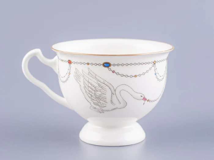 Чашка с блюдцем чайная форма Айседора рисунок Волшебное лебединое озеро - 2 арт. 81.26472.00.1, 