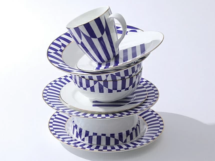 Тарелка глубокая 235 мм Стандартная-2 рисунок Да и нет Синий арт. 80.44733.00.1