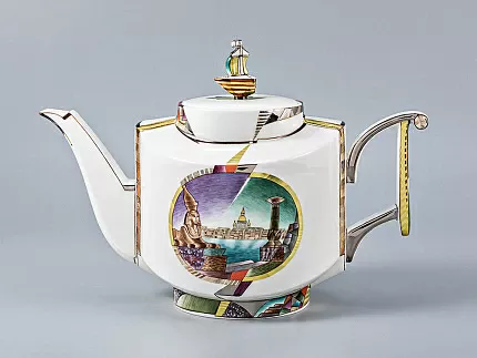 Сервиз чайный форма Ковчег рисунок Ладонь Невы, 4 персоны 12 предметов, арт. 81.15852.00.1