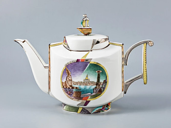 Сервиз чайный форма Ковчег рисунок Ладонь Невы, 4 персоны 12 предметов, арт. 81.15852.00.1, 