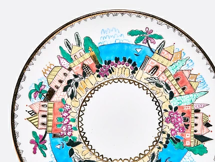 Чашка с блюдцем Черный кофе Голубое озеро арт. 81.15329.00.1