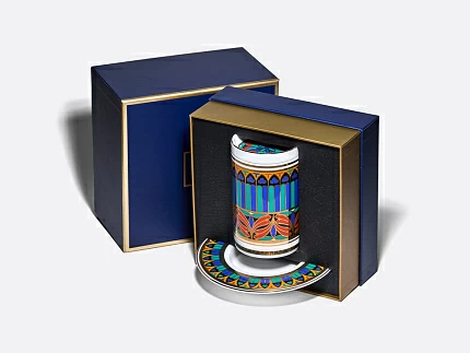 Бокал с блюдцем и крышкой 390 мл в подарочной упаковке, форма Топ, рисунок Готический 10, арт. 81.34169.00.1