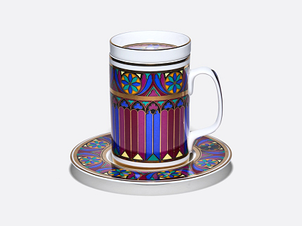 Бокал с блюдцем и крышкой 390 мл в подарочной упаковке, форма Топ, рисунок Готический 7, арт. 81.34168.00.1