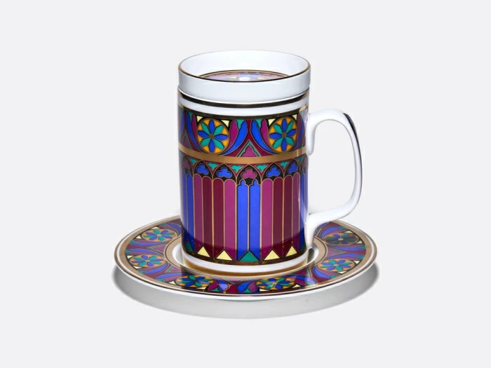 Бокал с блюдцем и крышкой 390 мл в подарочной упаковке, форма Топ, рисунок Готический 7, арт. 81.34168.00.1, 