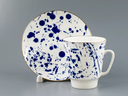 Чашка с блюдцем кофейная 165 мл форма Майская рисунок Splash арт. 81.27795.00.1, 