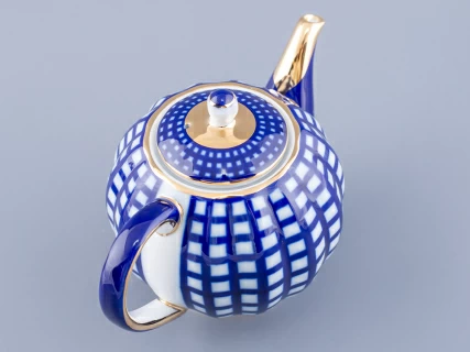 Чайник заварочный Тюльпан Кобальтовая клетка 600 мл арт. 80.03048.00.1, 