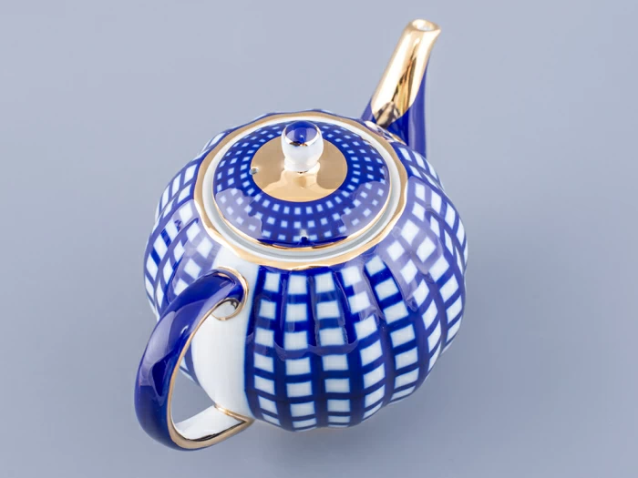 Чайник заварочный Тюльпан Кобальтовая клетка 600 мл арт. 80.03048.00.1, 