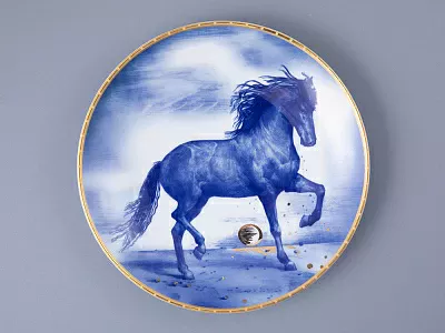 Тарелка декоративная 195 мм в подарочной упаковке форма Эллипс рисунок Пепел, арт. 81.34077.00.1