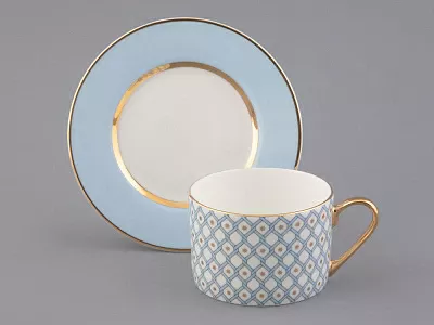 Чашка с блюдцем 250 мл форма Идиллия рисунок Азур 1 арт. 81.26828.00.1