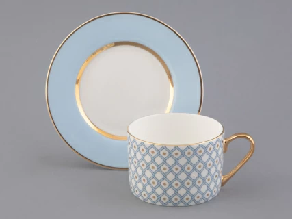 Чашка с блюдцем 250 мл форма Идиллия рисунок Азур 1 арт. 81.26828.00.1, 