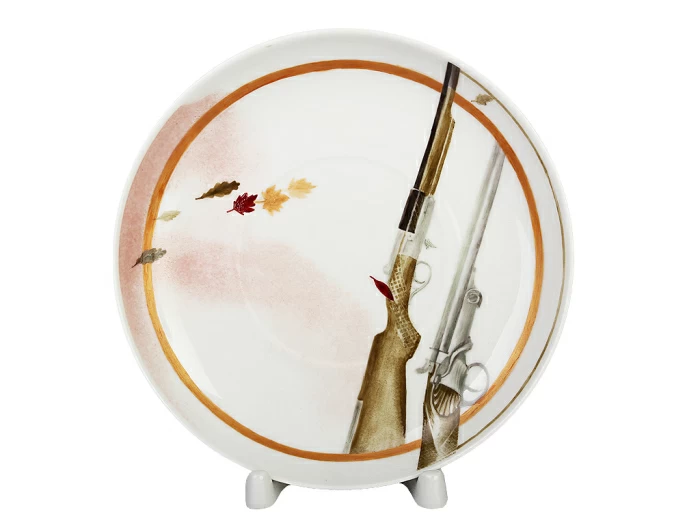 Бокал с блюдцем и с крышкой 380 мл форма Снежное Утро рисунок Осенняя охота арт. 81.23092.00.1, 