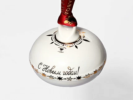 Елочная игрушка в подарочной упаковке, форма Луковица, рисунок Золотой бант, арт. 81.33930.00.1