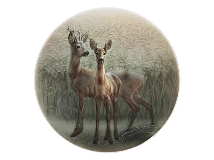 Блюдо декоративное 450 мм форма Круглая рисунок Нежность. Косули арт. 80.88181.00.1